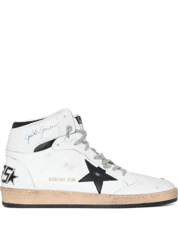 GOLDEN GOOSE Sky Star Nappa Leather Sneakers with Serigraph Star Design for Men