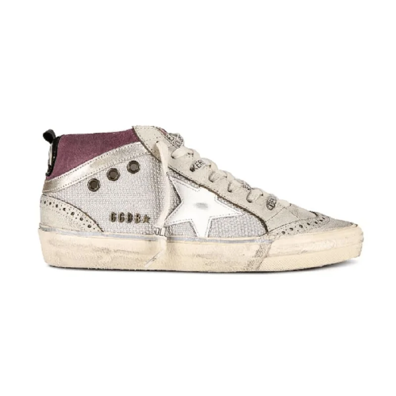 Golden Goose Mid Star White Star and Black Heel Tab Women's Sneakers