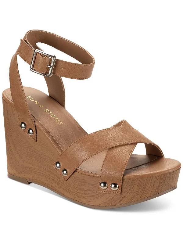 TIARAA Womens Ankle Strap Platform Wedge Heels