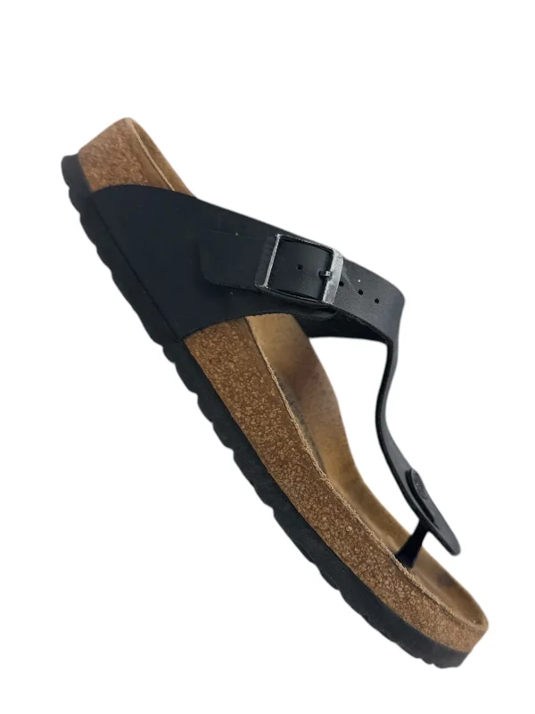 Sandals Flats By Birkenstock In Black, Size: 9