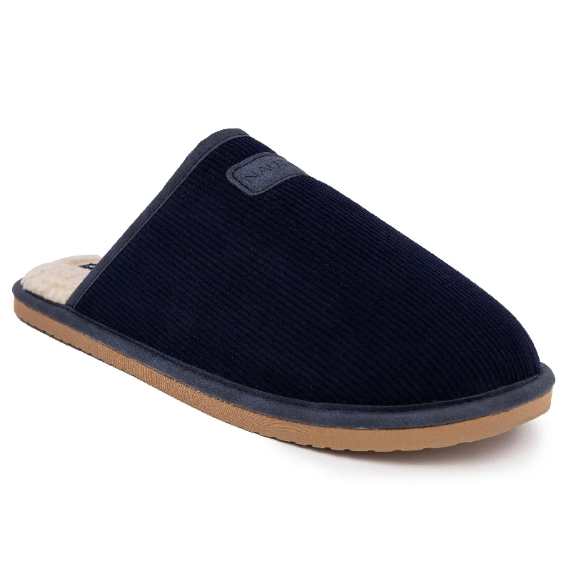 Nautica Mens Faux-Fur-Lined Slipper