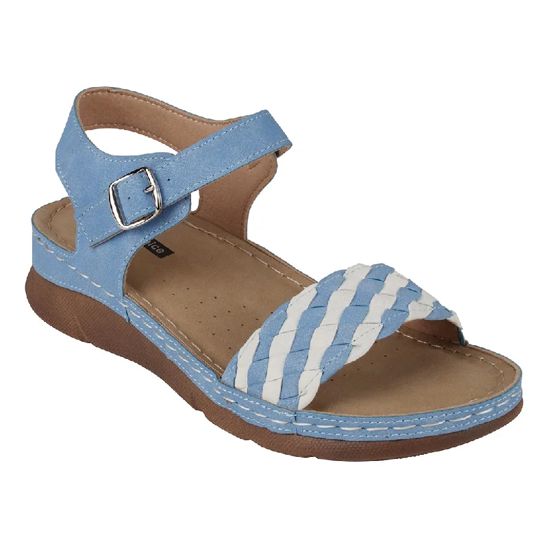 Millis Blue Comfort Flat Sandals