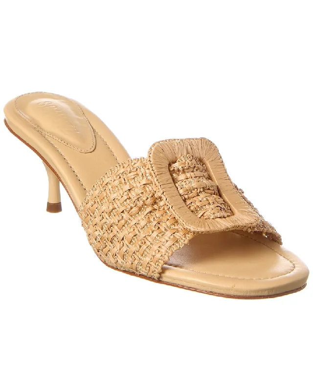 Schutz Cinna Raffia & Leather Mule