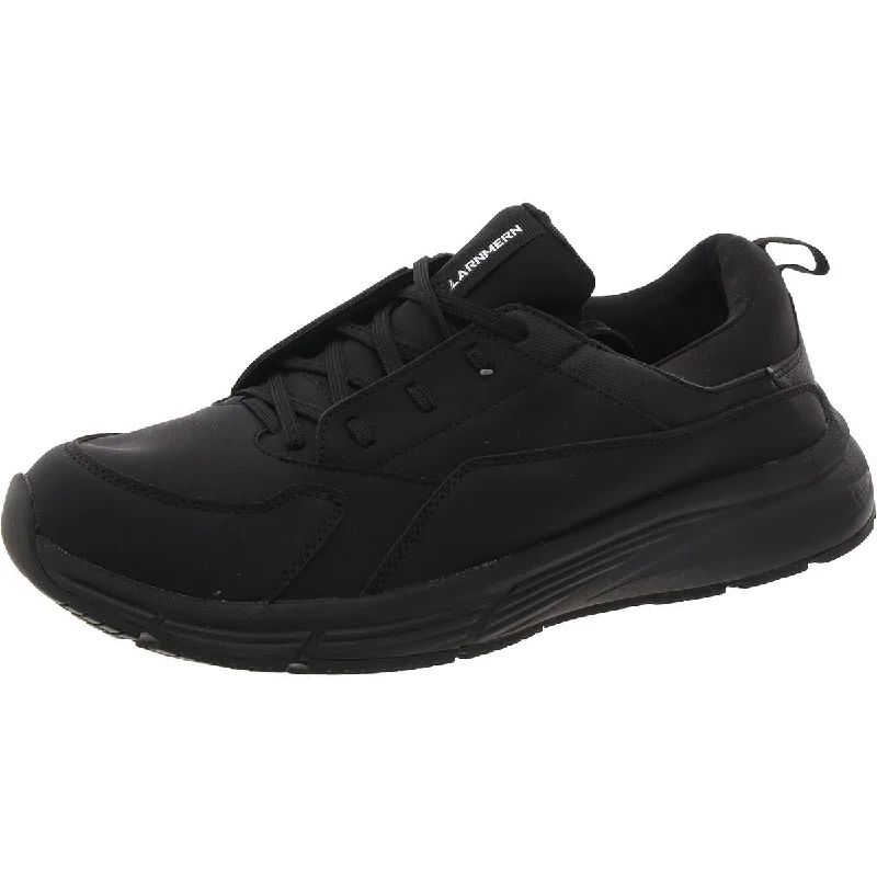 Larnmern Mens Faux Leather Trainer Running & Training Shoes