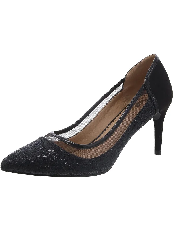 Womens Glitter Pointed Toe Pumps