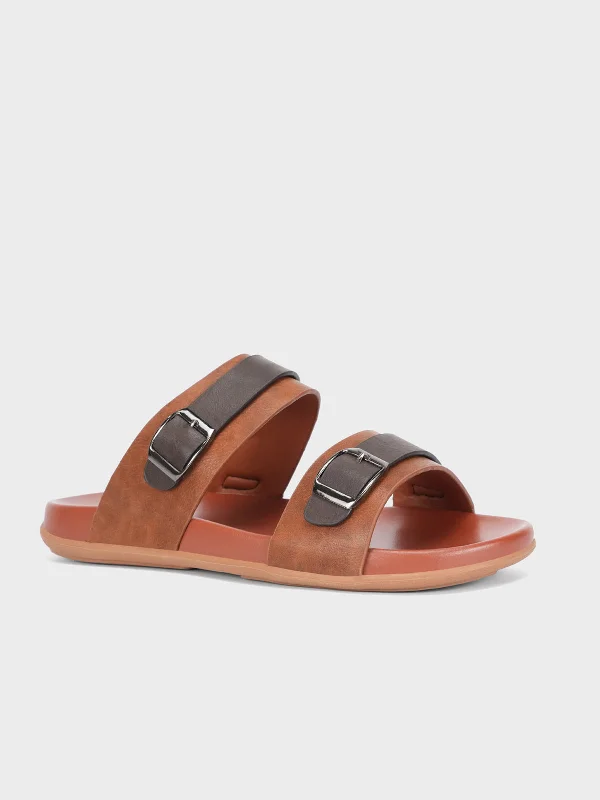 Mens "AWAD" Casual Buckled Adorned Slippers