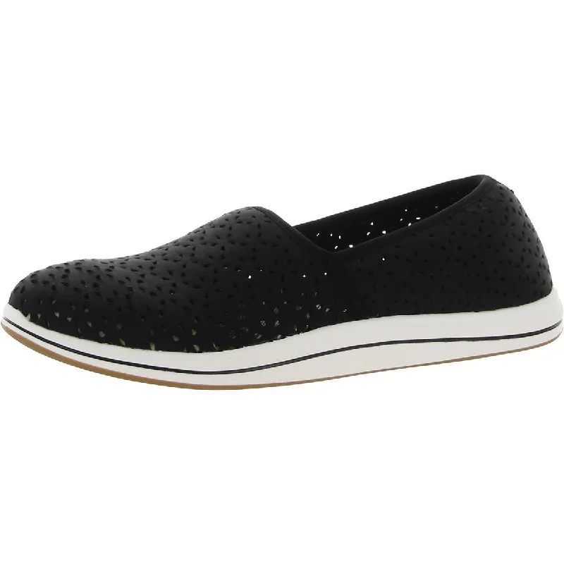 Breeze Emily Womens Perforated Casual Slip-On Sneakers