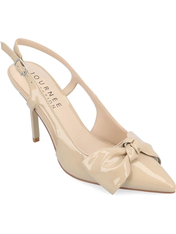 VIERA Womens Patent Leather Slingback Pumps