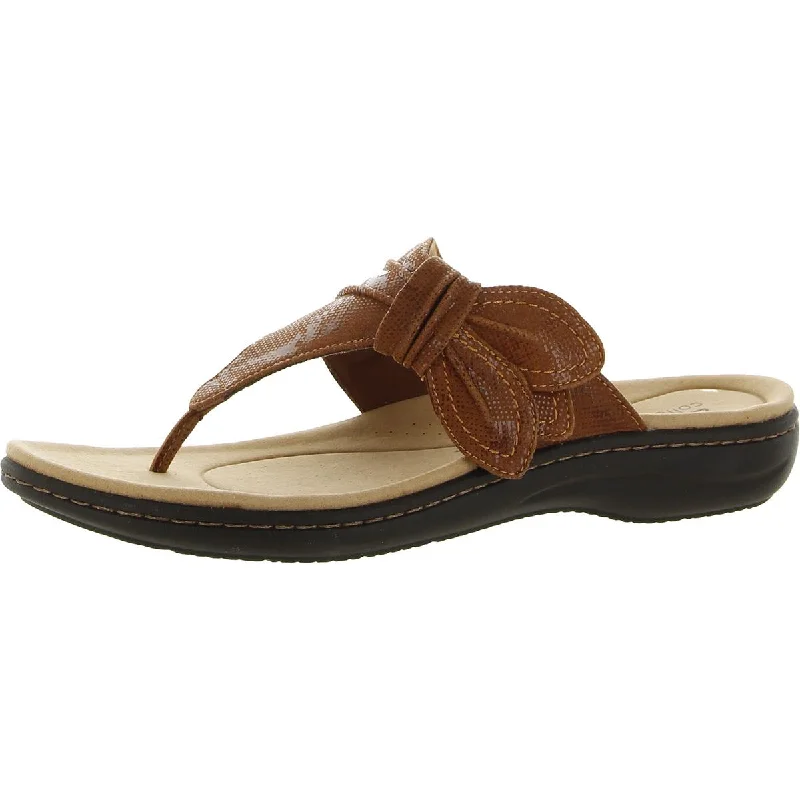 Clarks Womens Laurieann Rae Adjustable Slip On Thong Sandals