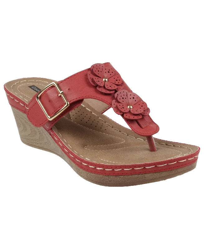 Narbone Coral Wedge Sandals