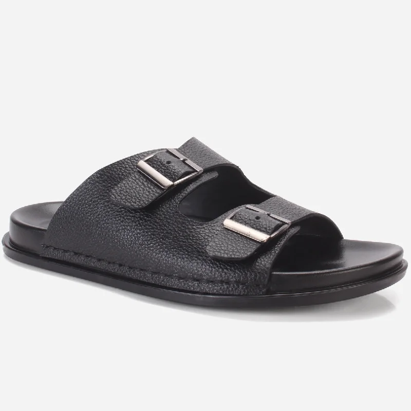 Mens "DUTCH" Leather Slide In Summer Slippers