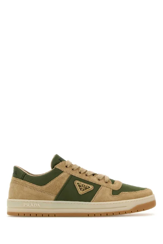 PRADA Two-tone Suede and Fabric Downtown Sneakers