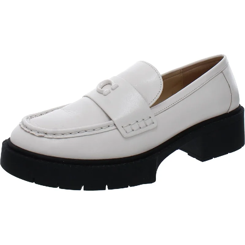 Coach Womens Leah Leather Slip On Loafer Heels