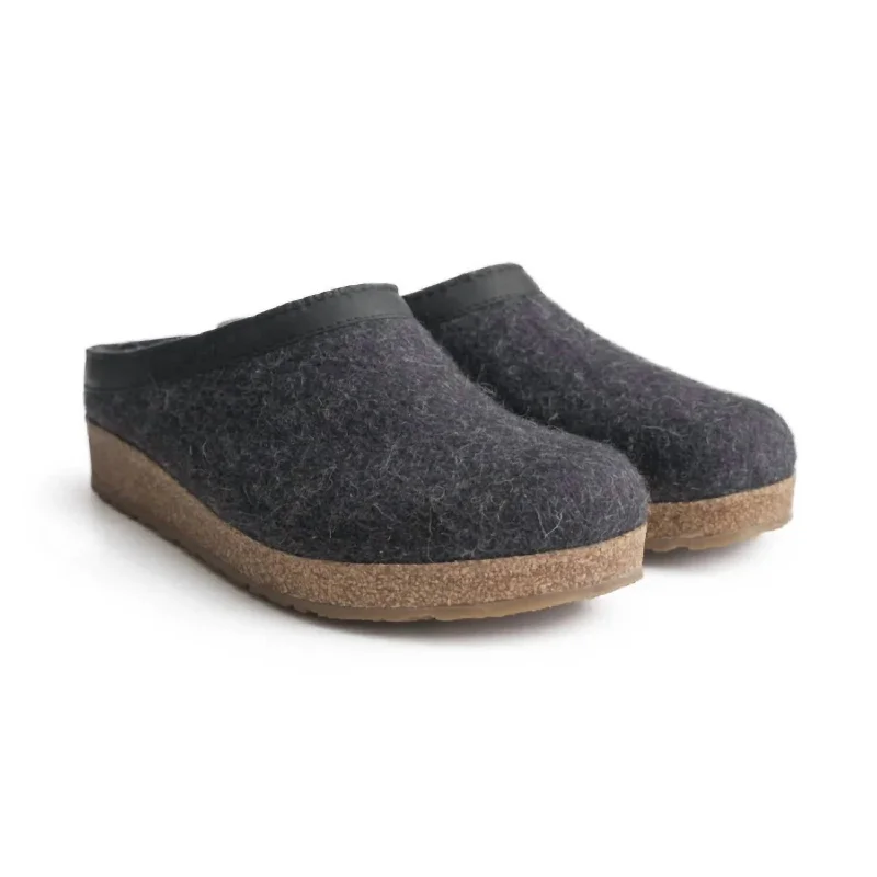 Women's Gzl Wool Clogs In Charcoal