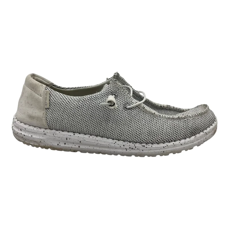 Shoes Flats By Hey Dude In Grey, Size:11