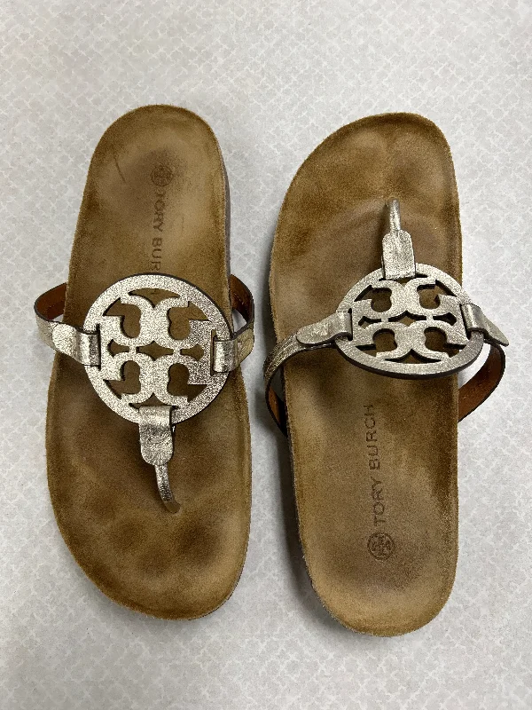 Sandals Flats By Tory Burch In Gold, Size: 9.5