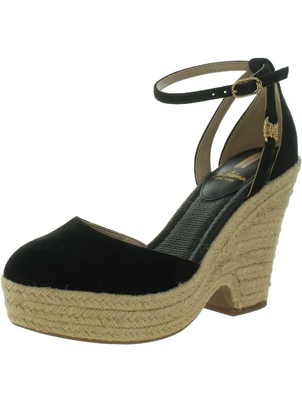 Nati Womens Suede Ankle Strap Espadrille Heels