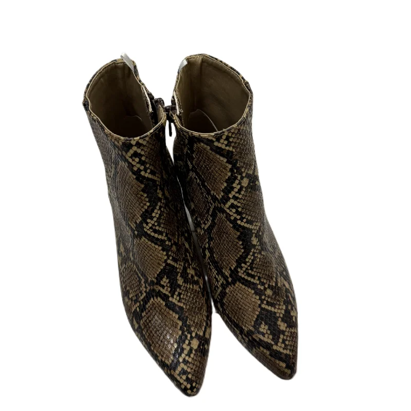 Boots Ankle Flats By H&m In Animal Print, Size: 7