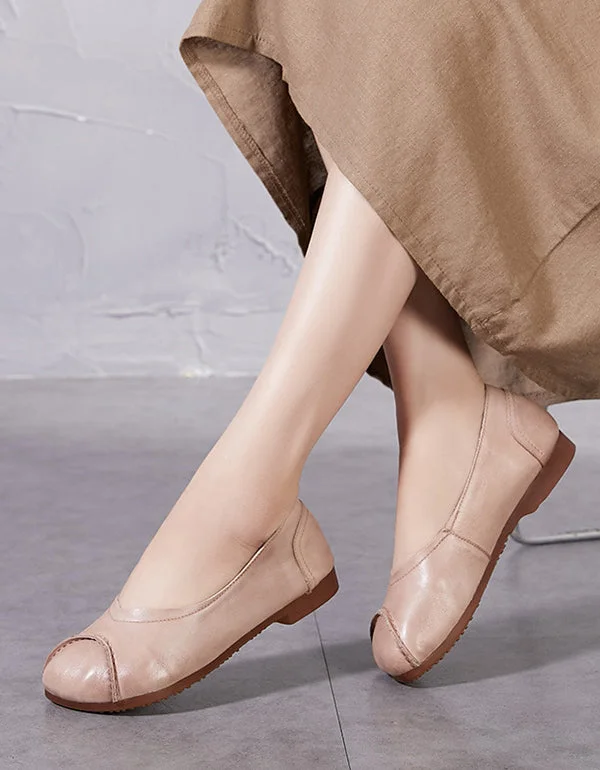 Spring Soft Bottom Leather Flats