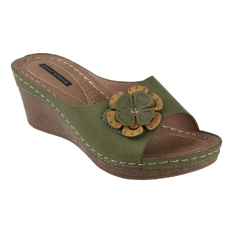 Naples Green Wedge Sandals