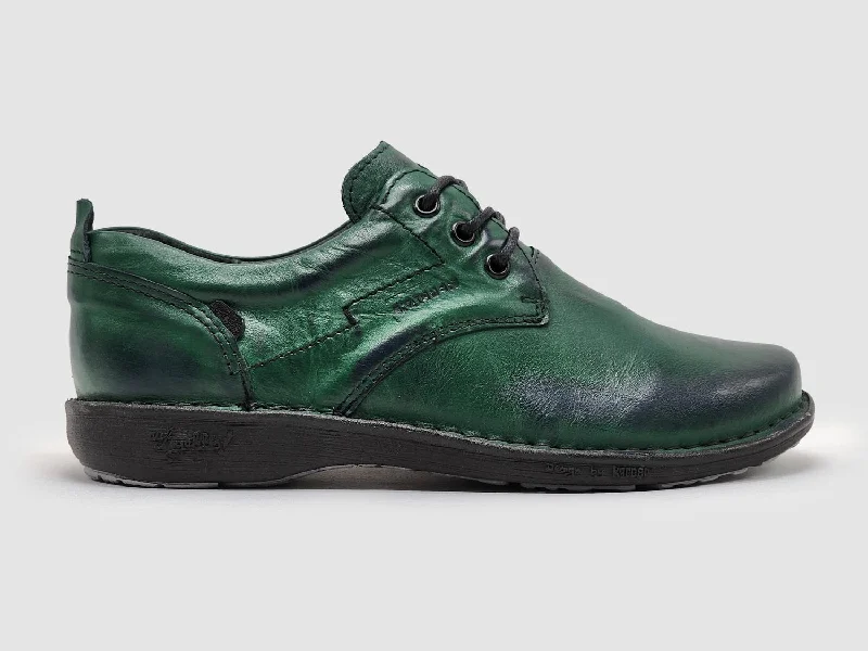 Women's Old-Fashioned Leather Shoes In Green