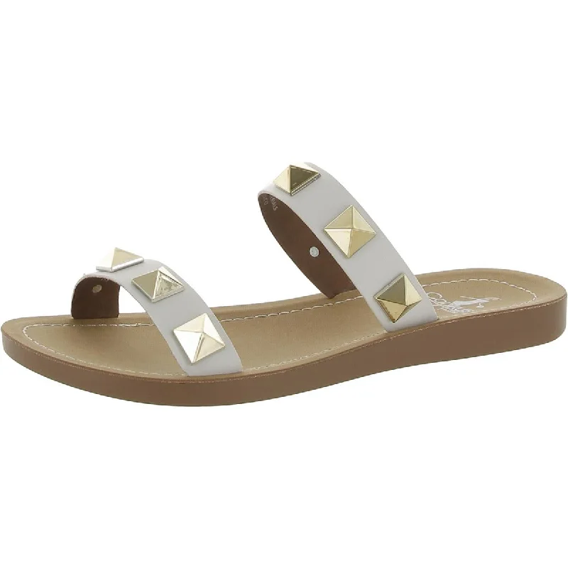 Corkys Womens Daiqiuri Faux Leather Slip On Slide Sandals