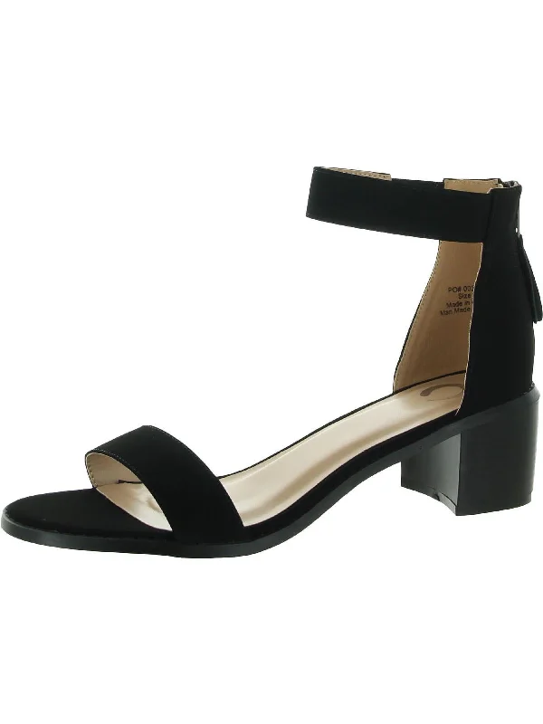 Womens Faux Leather Plumps Ankle Strap