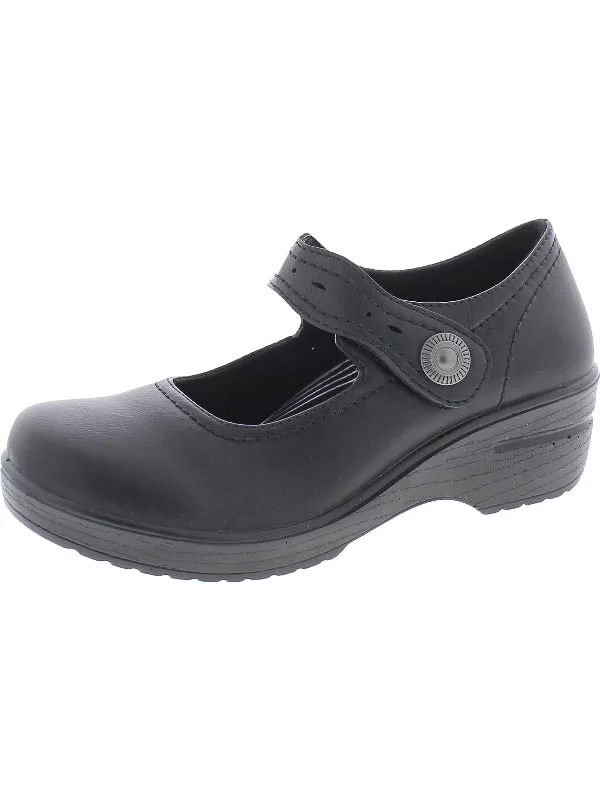 Letsee Womens Pleather Adjustable Clogs