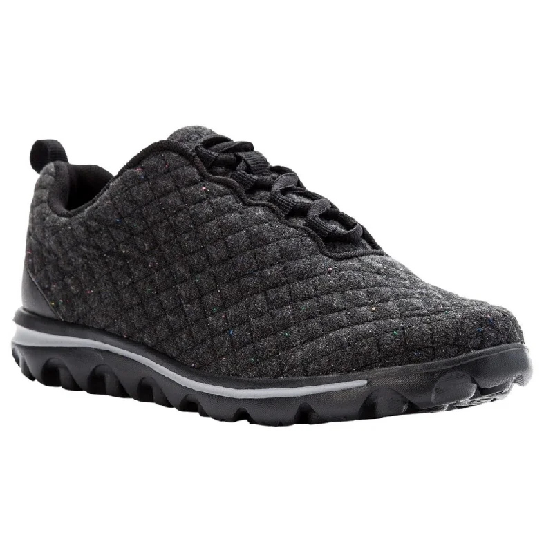 Propet Travelactiv Black Quilted Sneaker (Women's)