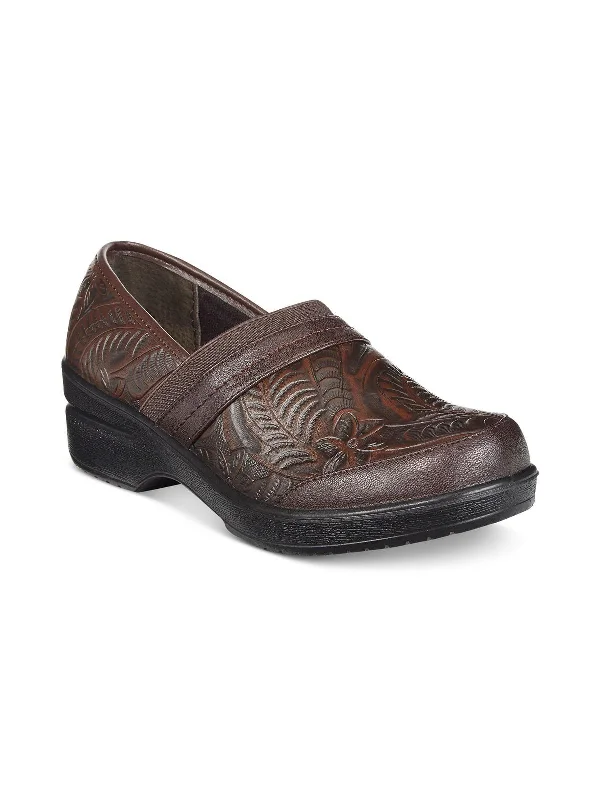 Origin Womens Faux Leather Embossed Clogs