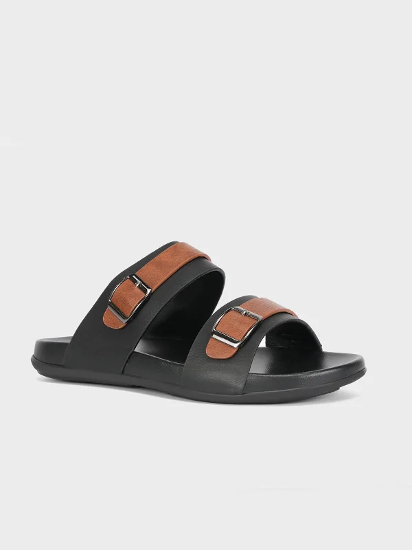 Mens "AWAD" Casual Buckled Adorned Slippers