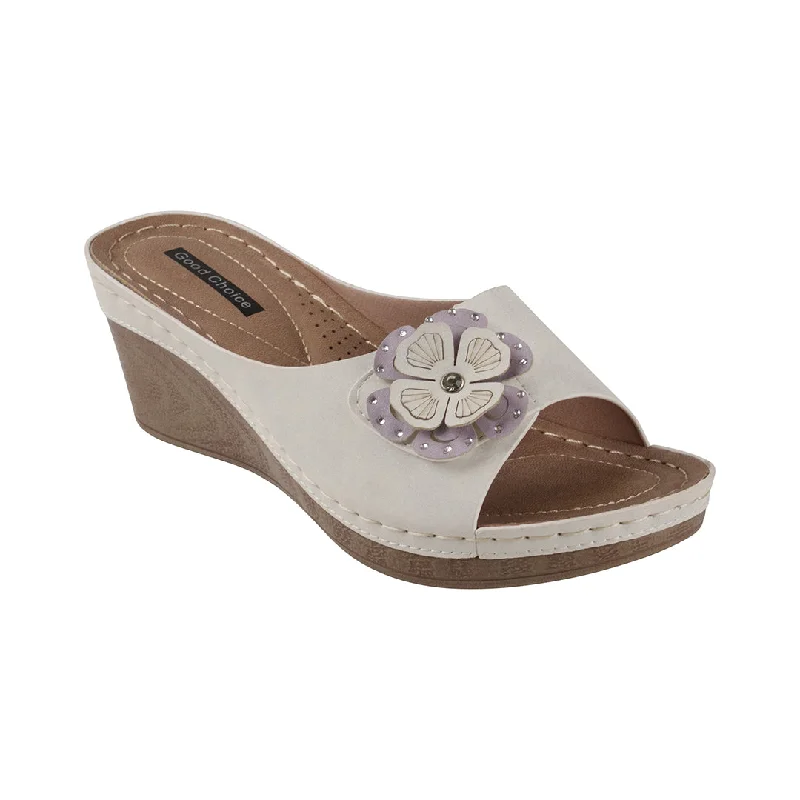 Naples White Wedge Sandals