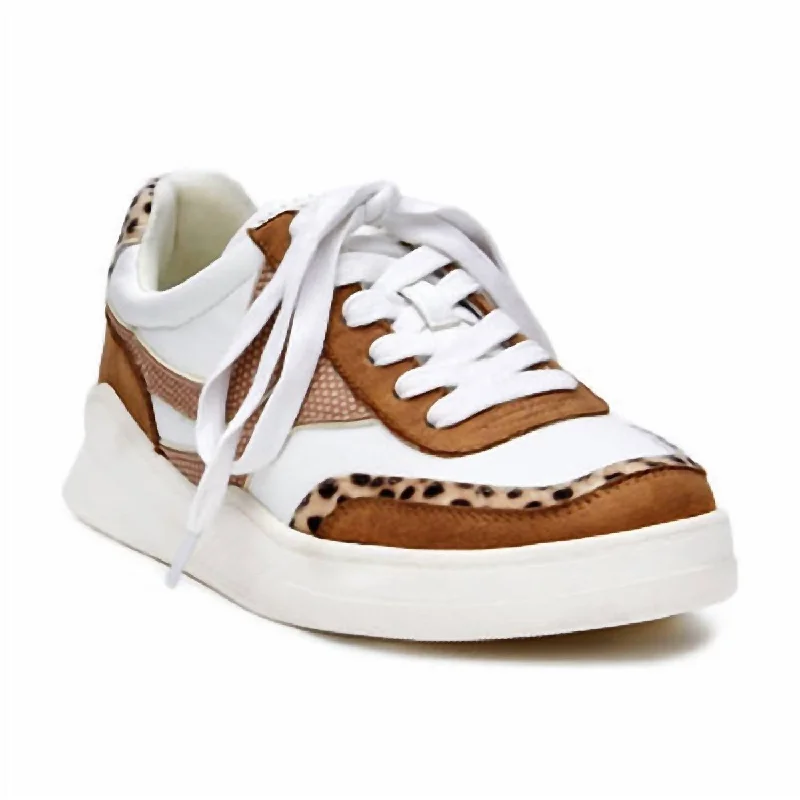 Synthetic Leather Sneaker In Brown