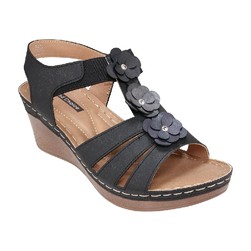 Beck Black Wedge Sandals