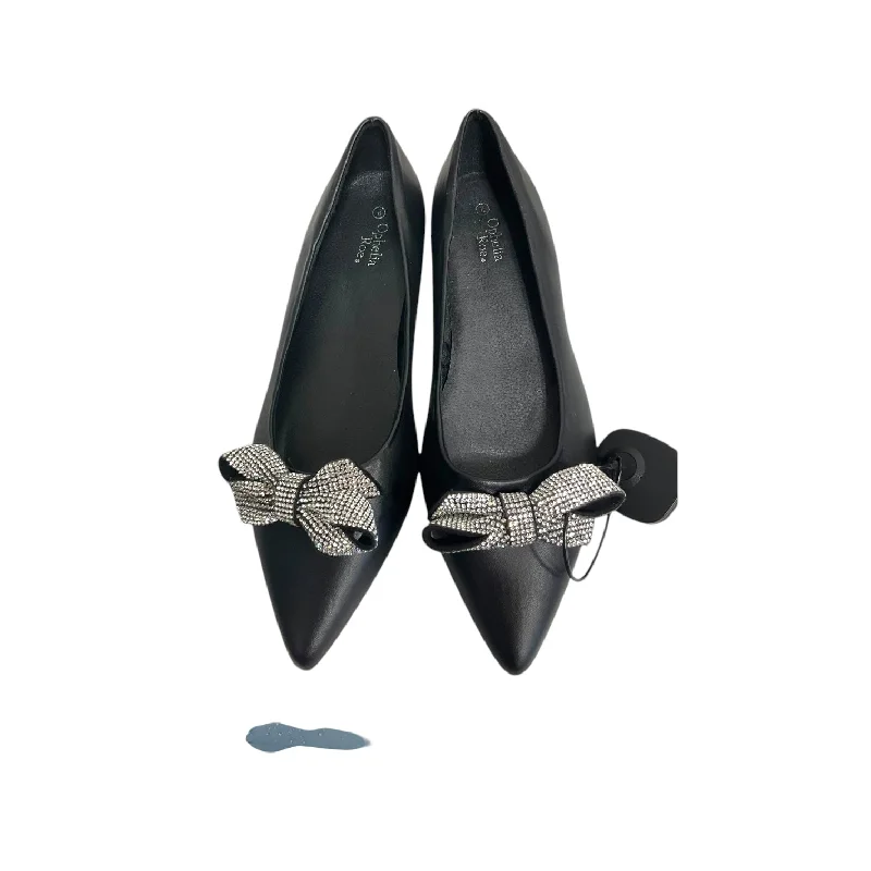 Shoes Flats By Ophelia Roe In Black & Silver, Size: 9