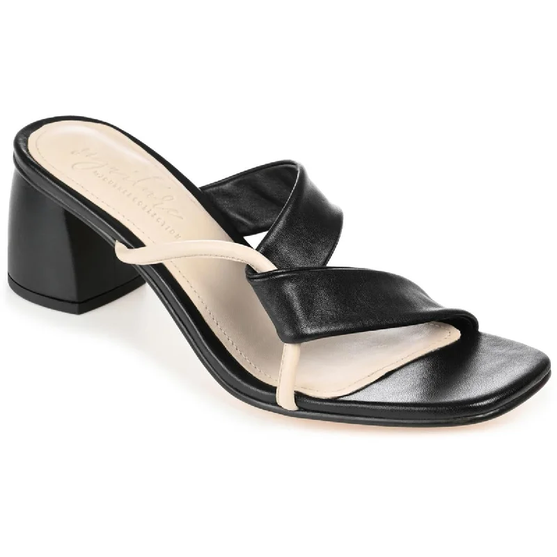 Journee Collection Womens Jossette Leather Dressy Slide Sandals