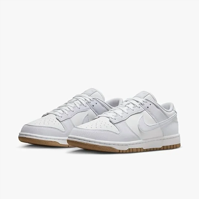 Women's Dunk Low Premium Next Nature Sneaker In White/football Grey-Gum Light Brown