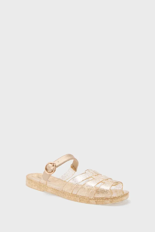 Champagne Glitter Riley Jelly Sandals