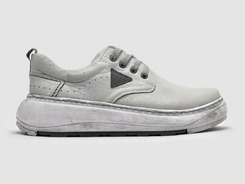 Women's Retro Leather Shoes In Grey