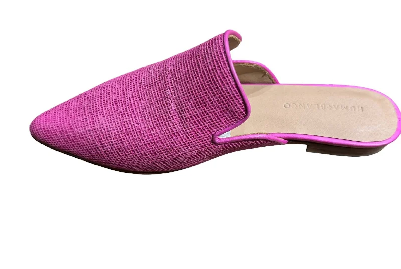 Women's Ilaria Flat Mule In Magenta Jute