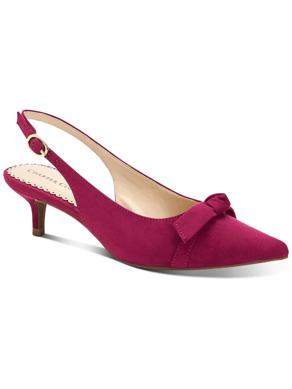 Givanna Womens Suede Kitten Slingback Heels