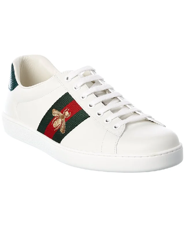 Gucci Ace Embroidered Bee Leather Sneaker