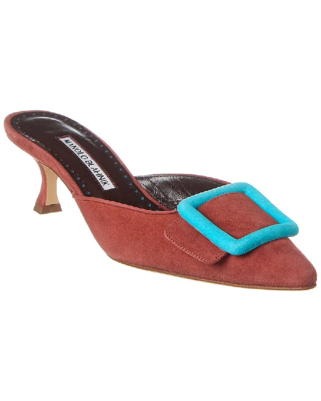 Manolo Blahnik Maysalebi 50 Suede Mule