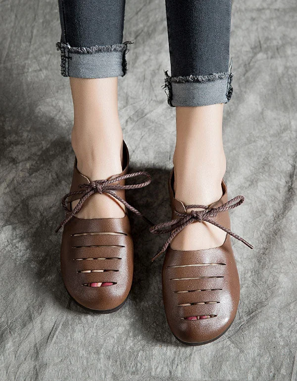 Lace Up Retro Handmade Flats