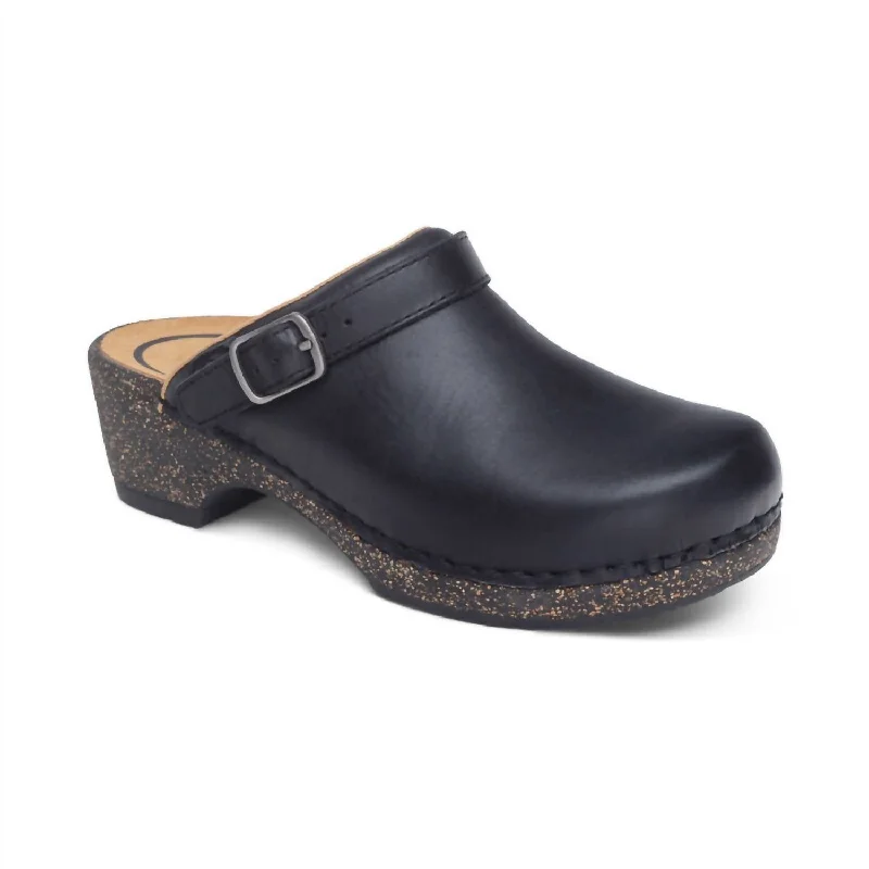 Women's Beckie Cork Clog With Convertible Sling Back In Black