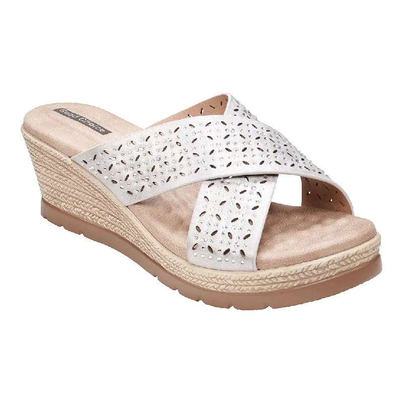 Malia Silver Wedge Sandals