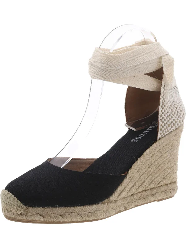 Womens Canvas Espadrille Wedge Heels