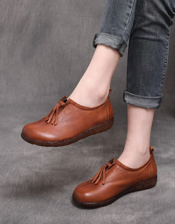 Autumn Handmade Retro Cow Tendon Women's Flats