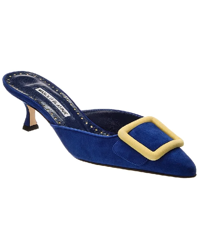 Manolo Blahnik Maysalebi 50 Suede Mule