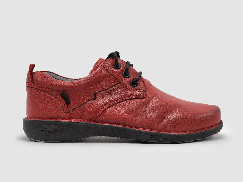 Women's Old-Fashioned Leather Shoes In Red